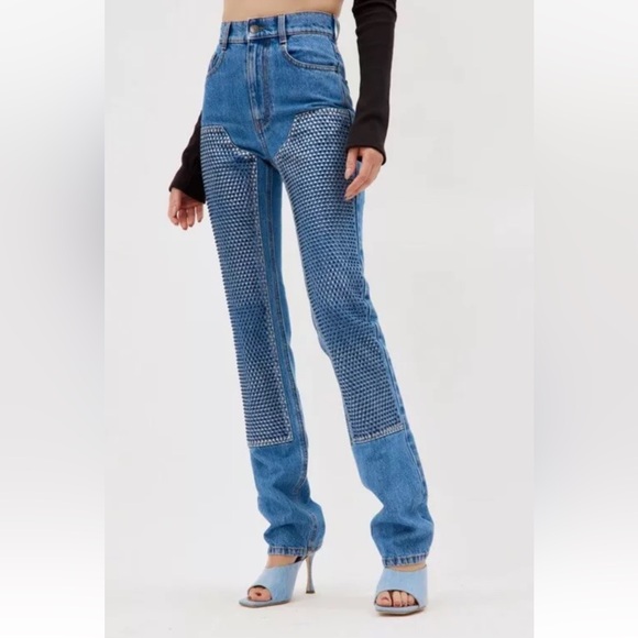 AREA High Rise Blue Denim Jeans - Picture 1 of 10